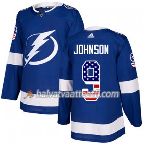 Miesten NHL Tampa Bay Lightning Pelipaita Tyler Johnson 9 Adidas 2017-2018 Blue USA Flag Fashion Authentic
